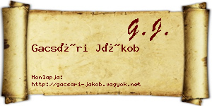Gacsári Jákob névjegykártya